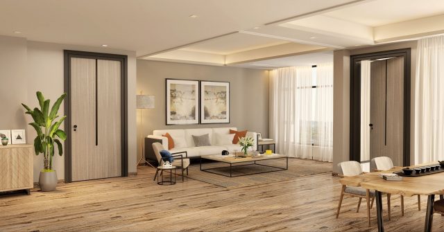 Wood veneer door design for modern home interiors by Mikasa Decowood Veneers