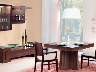 Walnut wood veneer finish on engineered wood furniture by Mikasa Decowood Veneers