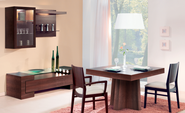 Walnut wood veneer finish on engineered wood furniture by Mikasa Decowood Veneers