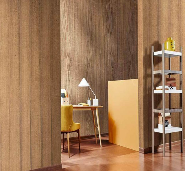 Sustainable wood veneer panels used in modern interior design by Mikasa Decowood Veneers