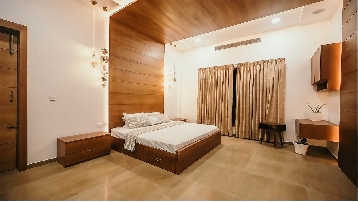 Decorative wood veneer design for bedroom furniture